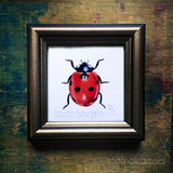 Hétpettyes katicabogár, keretezett mininyomat | Seven-spot Ladybird, Framed Mini Giclée Art Print