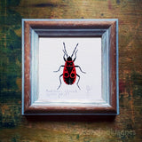 Verőköltő bodobács, keretezett mininyomat | Firebug, Framed Mini Giclée Art Print