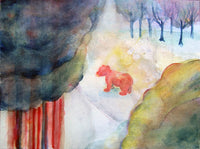 Medveles, akvarell | Bearwatching, watercolor