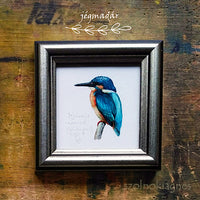 Jégmadár, keretezett mininyomat | Kingfisher, Framed Mini Giclée Art Print