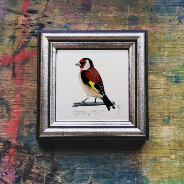 Tengelic, keretezett mininyomat | Goldfinch, Framed Mini Giclée Art Print