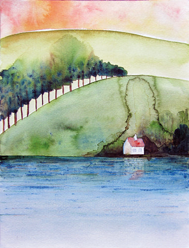 Tóparti ház, akvarell | House at the Lakeside, watercolor